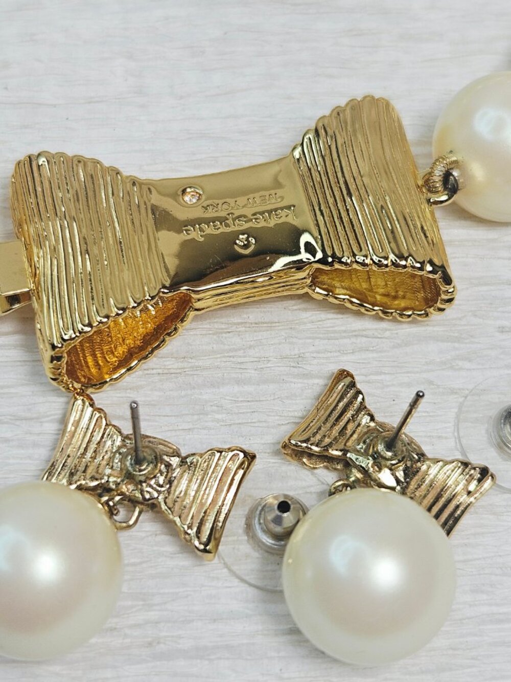 Kate Spade All Wrapped Up In Pearls Necklace Earrings - Picture 9 of 10